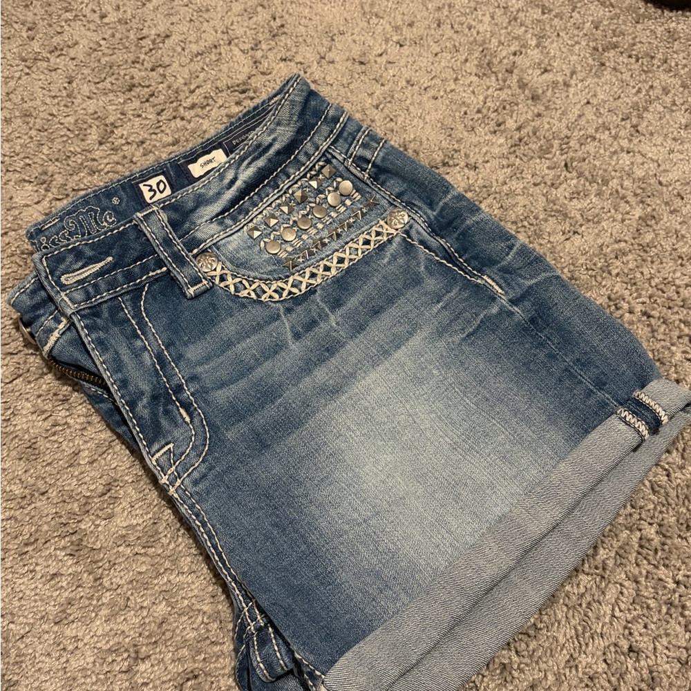 Miss Me Blue Denim Shorts